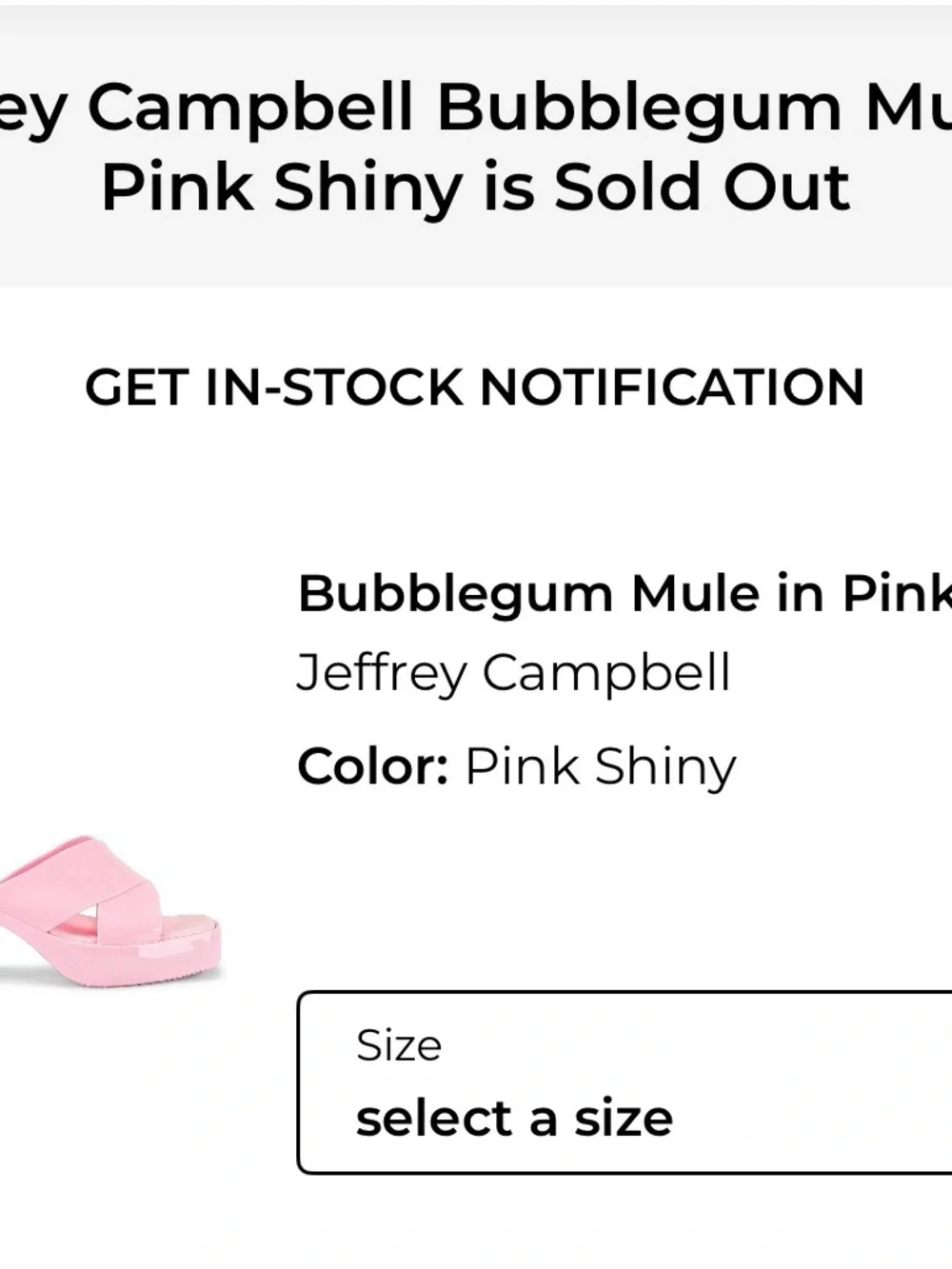 JEFFREY CAMPBELL BUBBLEGUM MULE
